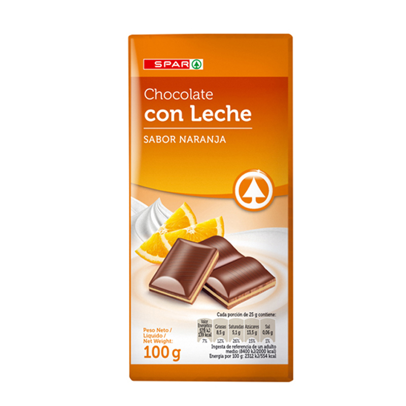 Imagen de CHOCOLATE CON LECHE SPAR NARANJA