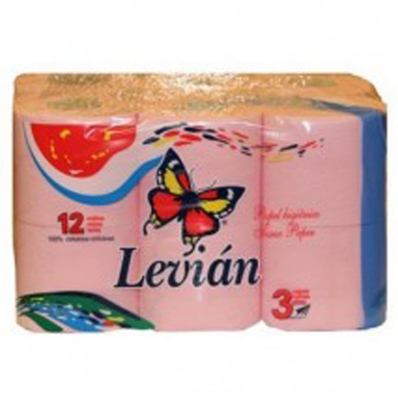 Imagen de PAPEL HIGIENICO LEVIAN ROSA 3 CAPAS