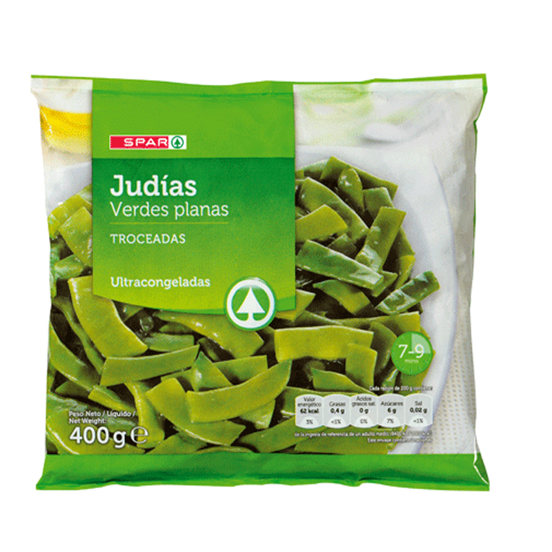 Imagen de JUDIA VERDE ANCHA TROCEADA SPAR