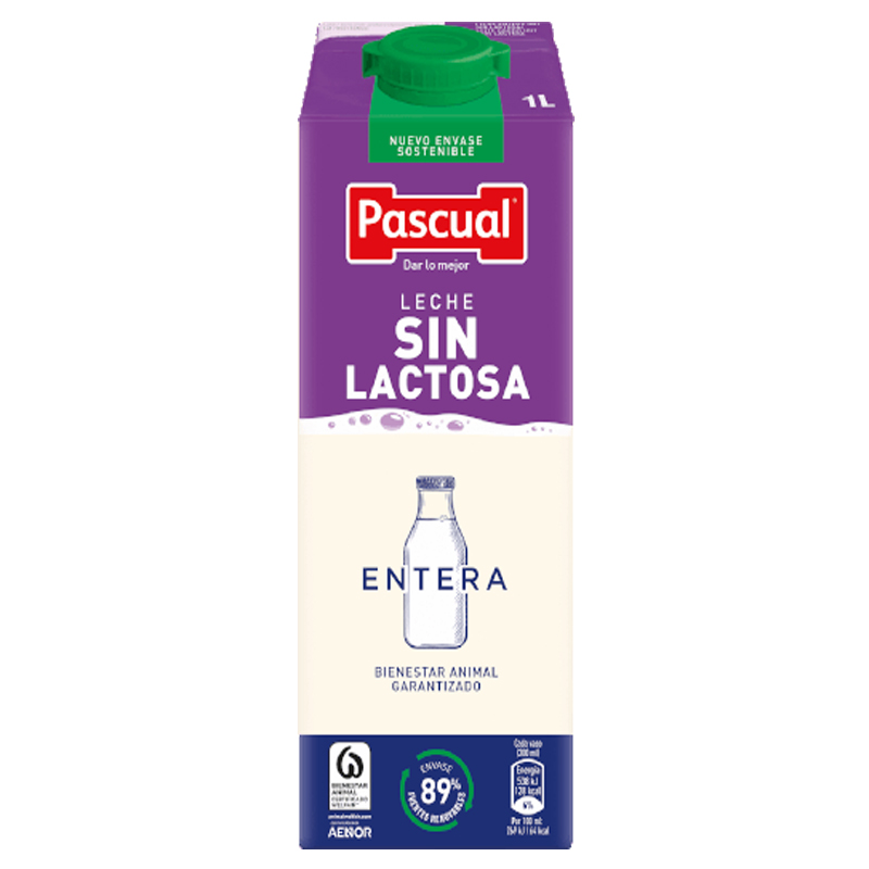 Imagen de LECHE PASCUAL ENTERA SIN LACTOSA