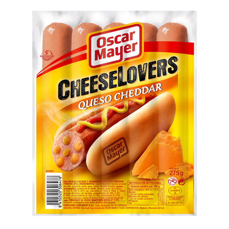 Imagen de SALCHICHA OSCAR MAYER QUESO CHEDDAR