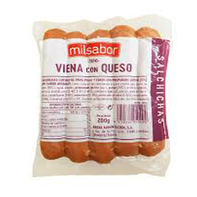 Imagen de SALCHICHAS ARGAL MILSABOR VIENA CON QUESO