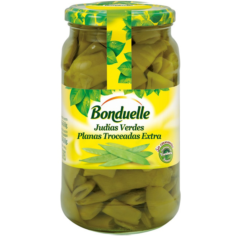 Imagen de JUDIA VERDE BONDUELLE PLANA TROCEADA BAJO EN SAL
