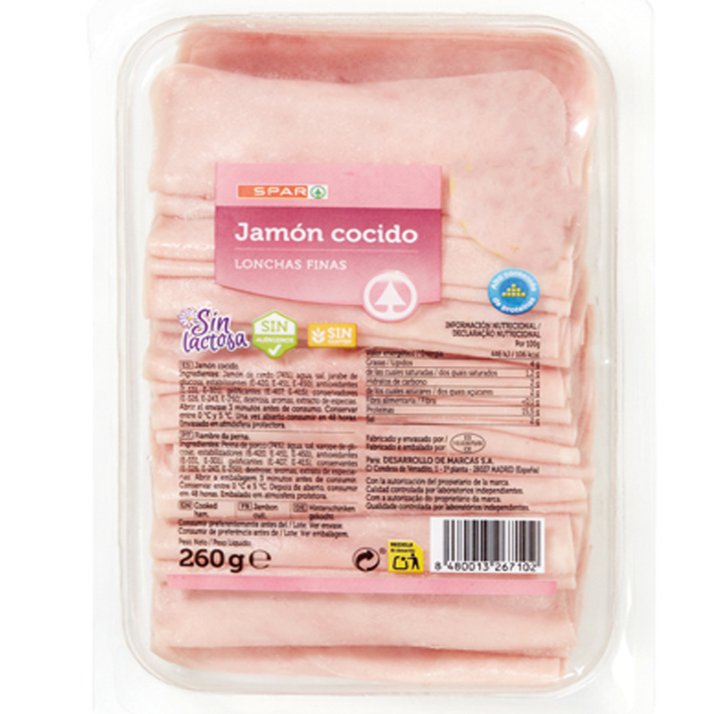 Imagen de JAMON COCIDO SPAR LONCHAS FINAS